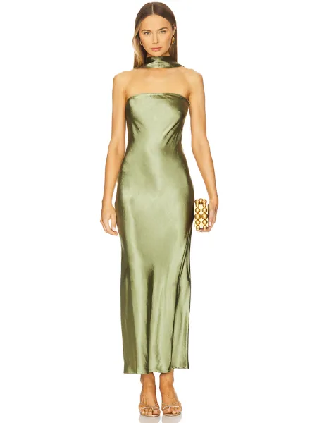 Angelina Neck Tie Maxi Dress 